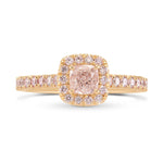 Fancy Light Pink Cushion Diamond Halo Ring