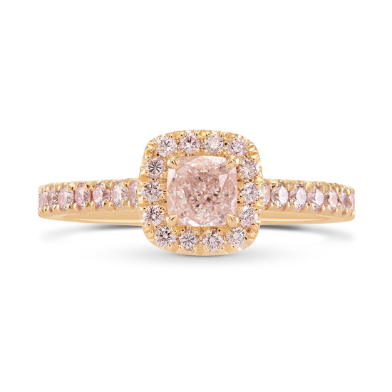 Fancy Light Pink Cushion Diamond Halo Ring