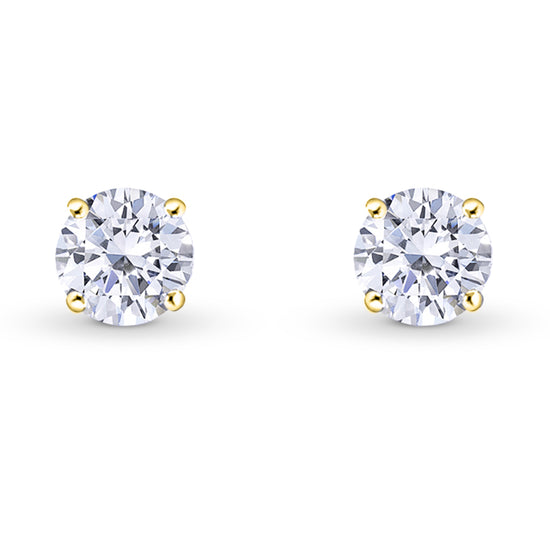 Round Brilliant Diamond Stud Earrings - 3
