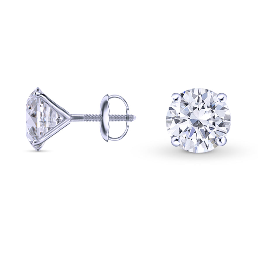 Round Brilliant Diamond Stud Earrings - 2