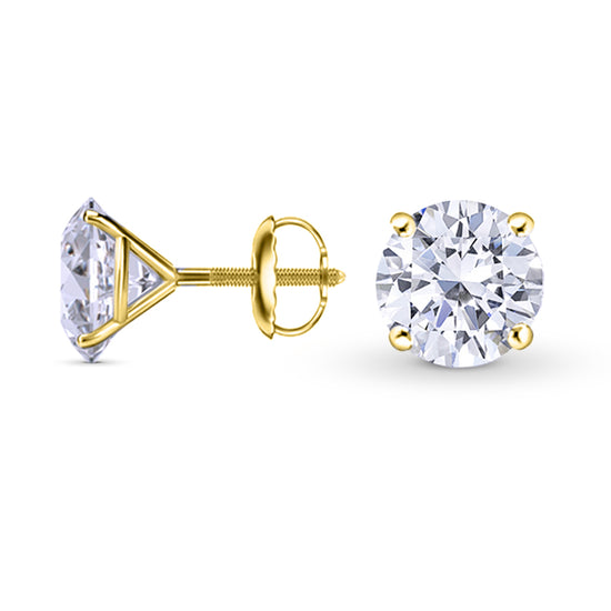 GIA, Round Brilliant Diamond Stud Earrings - 4