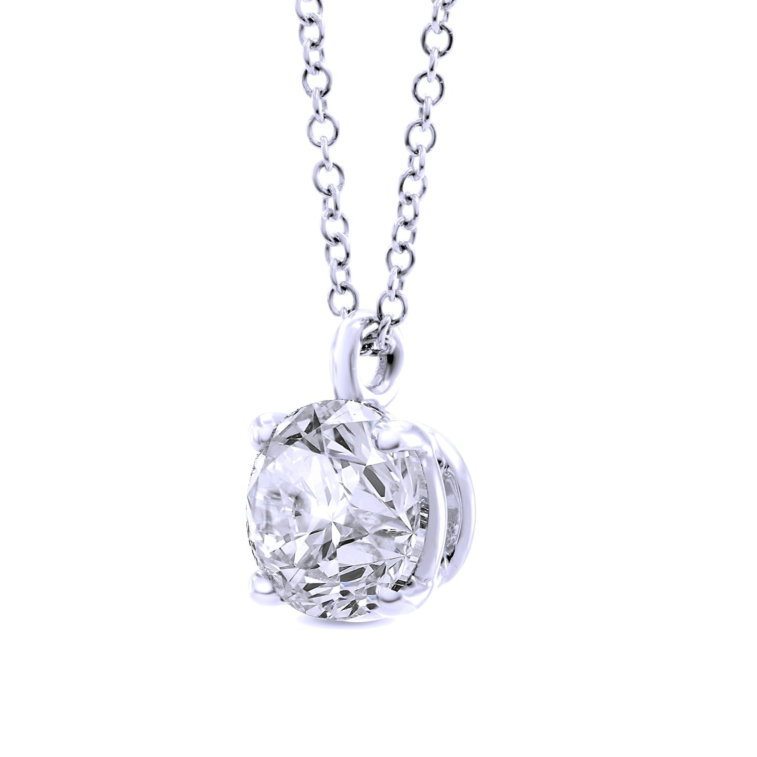 Round Solitaire Diamond Pendant - 2