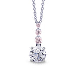 White & Pink Diamond Drop Pendant