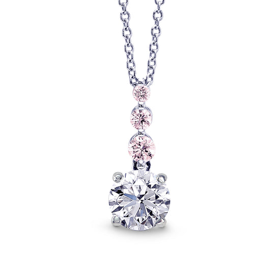 White & Pink Diamond Drop Pendant
