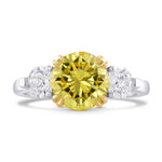 Fancy Vivid Yellow 3 Stone Diamond Ring