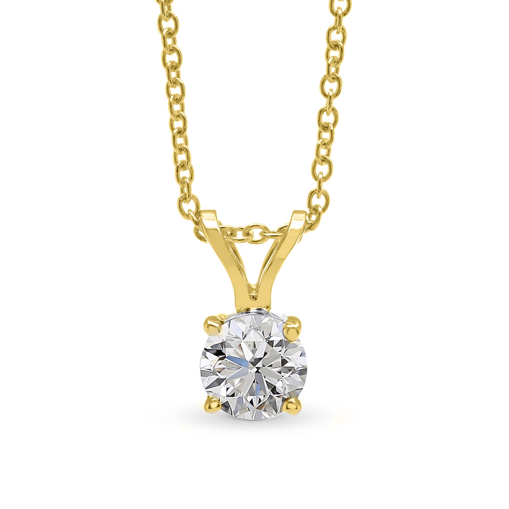 White Round Diamond Solitaire Pendant - 2