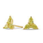 Fancy Yellow Pear Diamond Stud Earrings