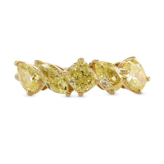 Mixed Fancy Yellow Diamond Band Ring