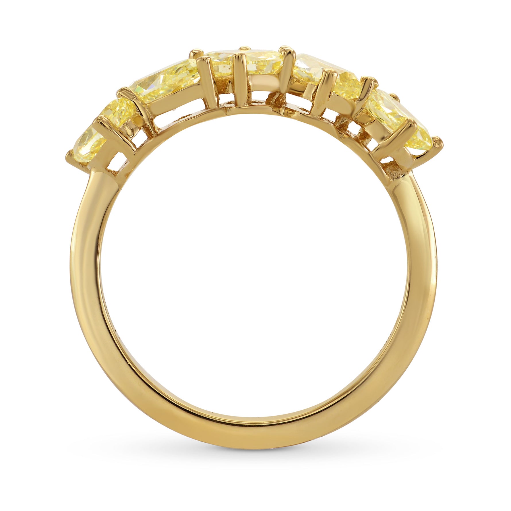 Mixed Fancy Yellow Diamond Band Ring