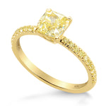 Fancy Yellow Cushion Diamond Engagement Ring