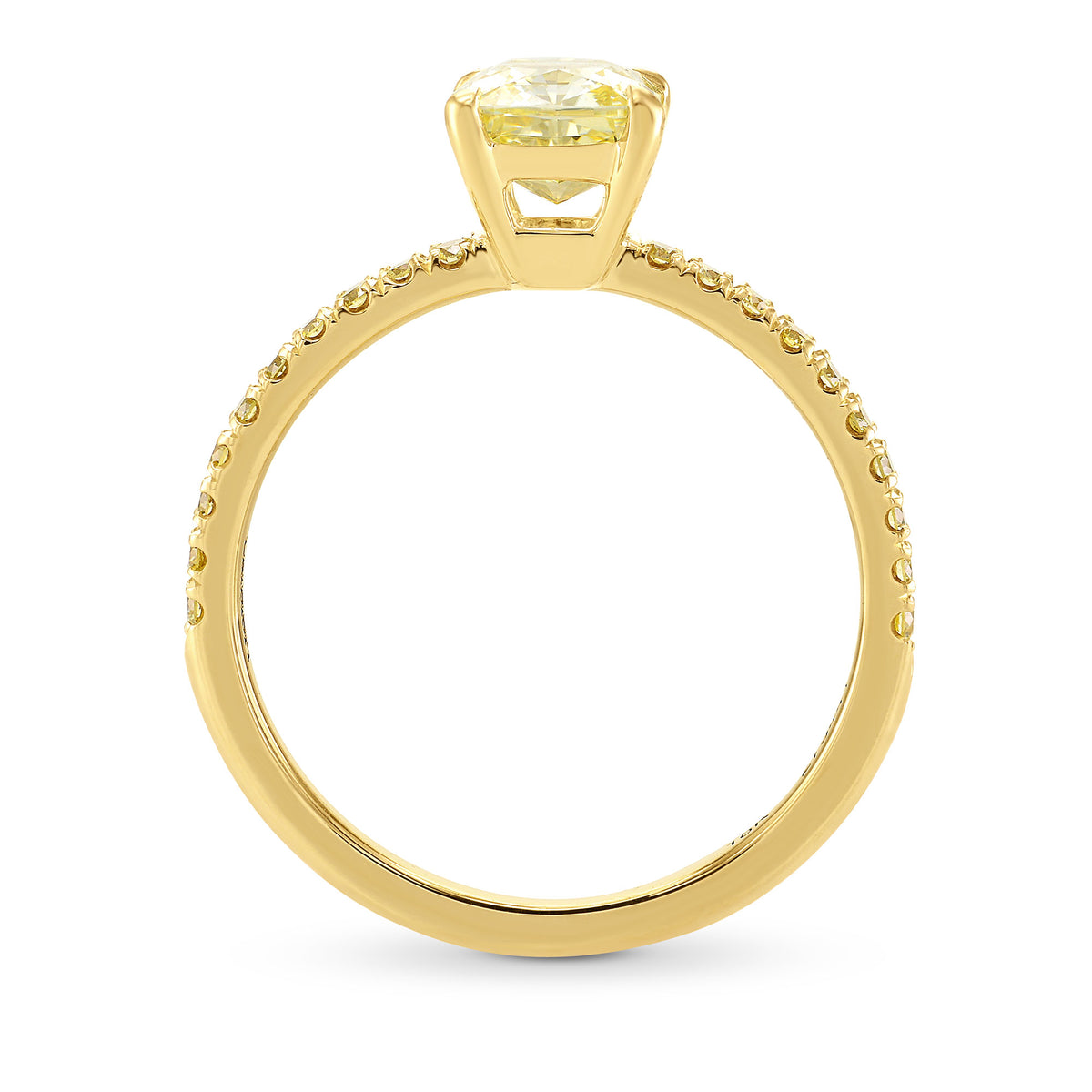 Fancy Yellow Cushion Diamond Engagement Ring