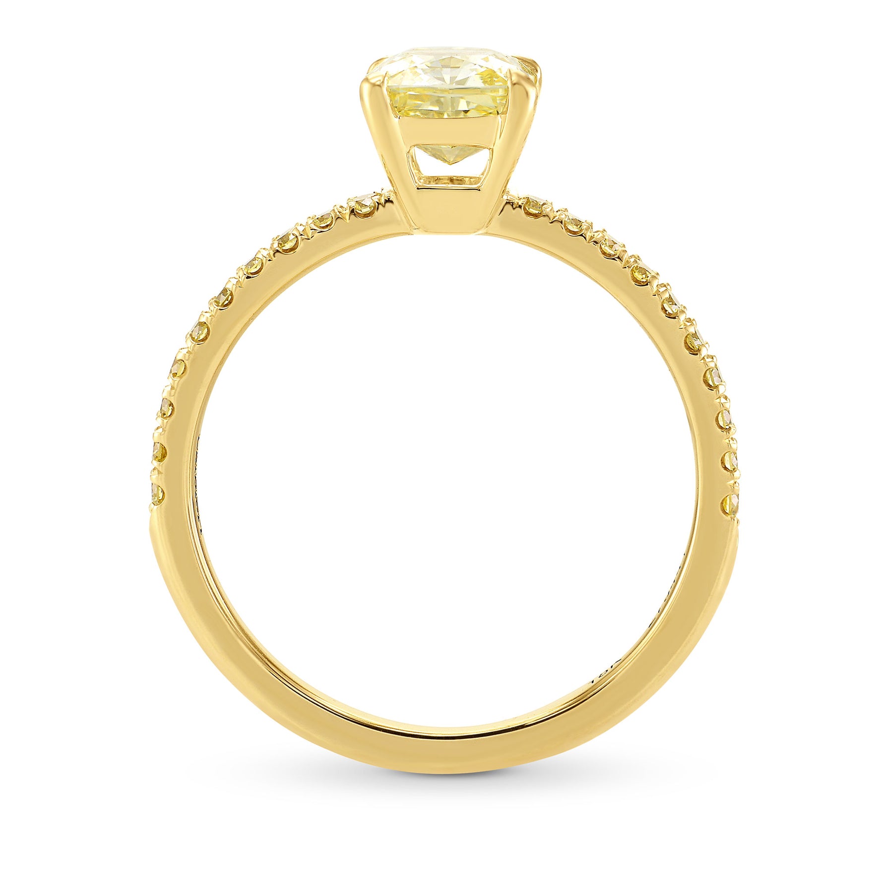Fancy Yellow Cushion Diamond Engagement Ring