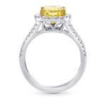Fancy Intense Yellow Cushion Diamond Halo Ring