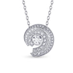 Spiral Round Diamond Pendant - 3