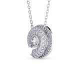 Spiral Round Diamond Pendant - 4