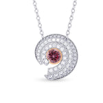 Spiral Round Diamond Pendant