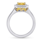 Fancy Deep Orangy Yellow Emerald Diamond Halo Ring