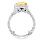 Fancy Intense Yellow Cushion Diamond Ring