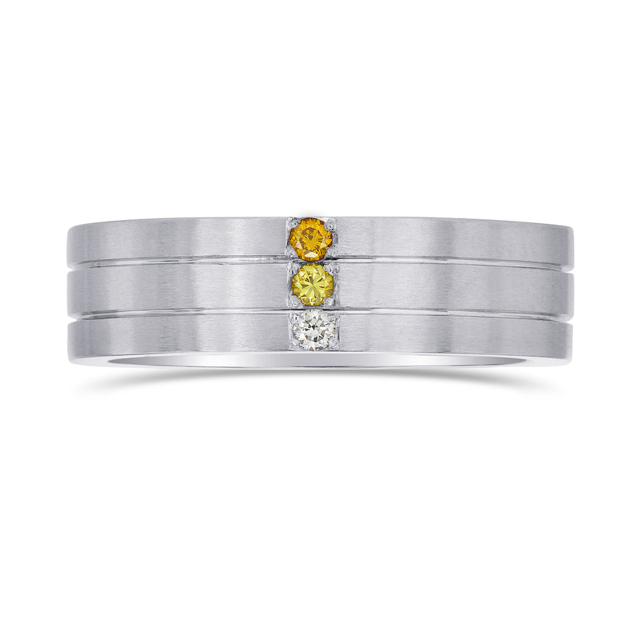 Gent's Graduated Yellow Diamond Band Ring