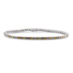 Platinum Multicolored Diamond Tennis Bracelet