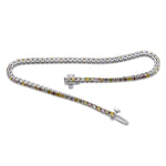 Platinum Multicolored Diamond Tennis Bracelet