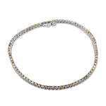Platinum Multicolored Diamond Tennis Bracelet