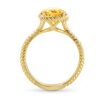 Oval Citrine & Gold Rope Ring