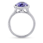 Blue Oval Tanzanite Designer Ring