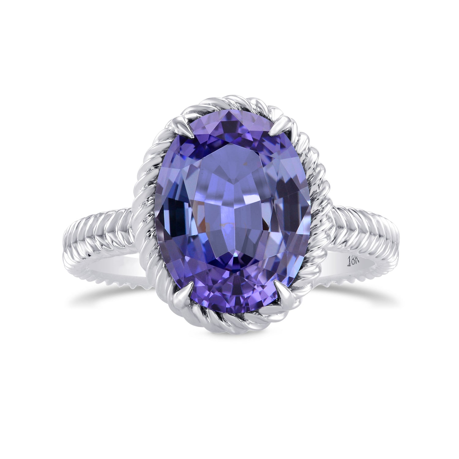 Blue Oval Tanzanite Designer Ring