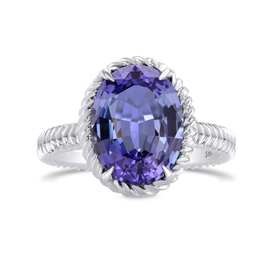 Blue Oval Tanzanite Designer Ring