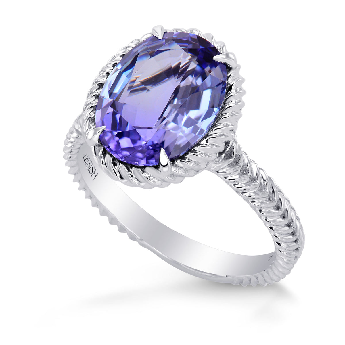 Blue Oval Tanzanite Designer Ring