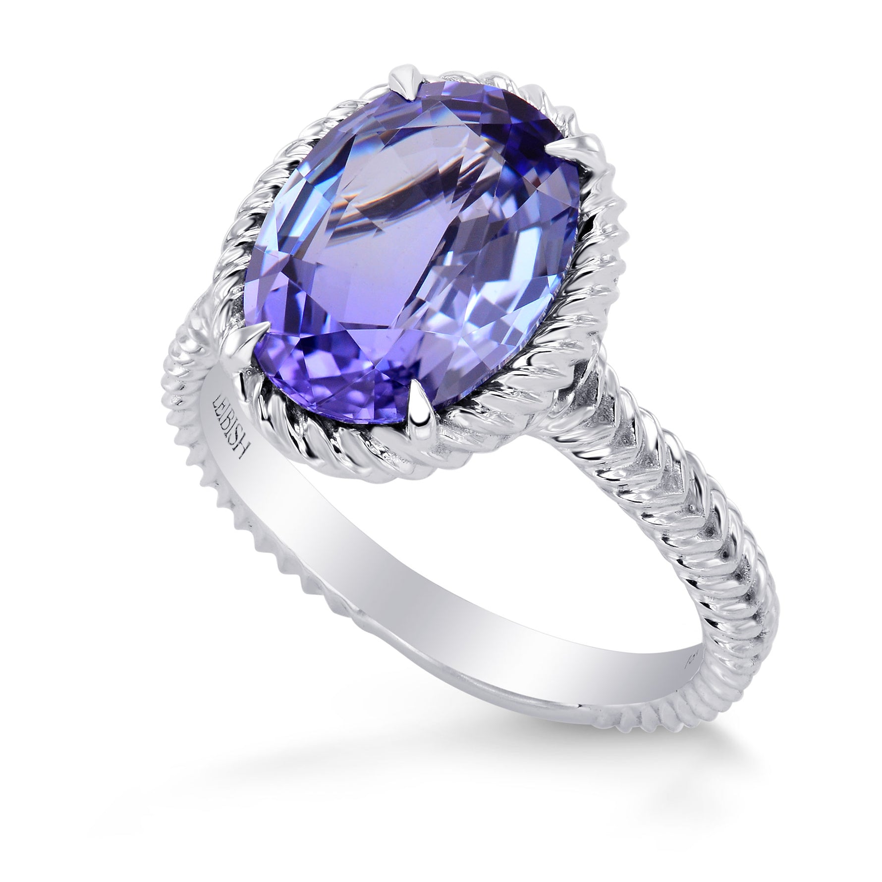 Blue Oval Tanzanite Designer Ring