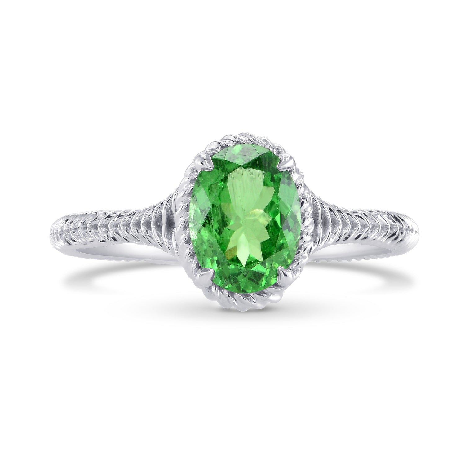 Green Tsavorite Solitaire Ring