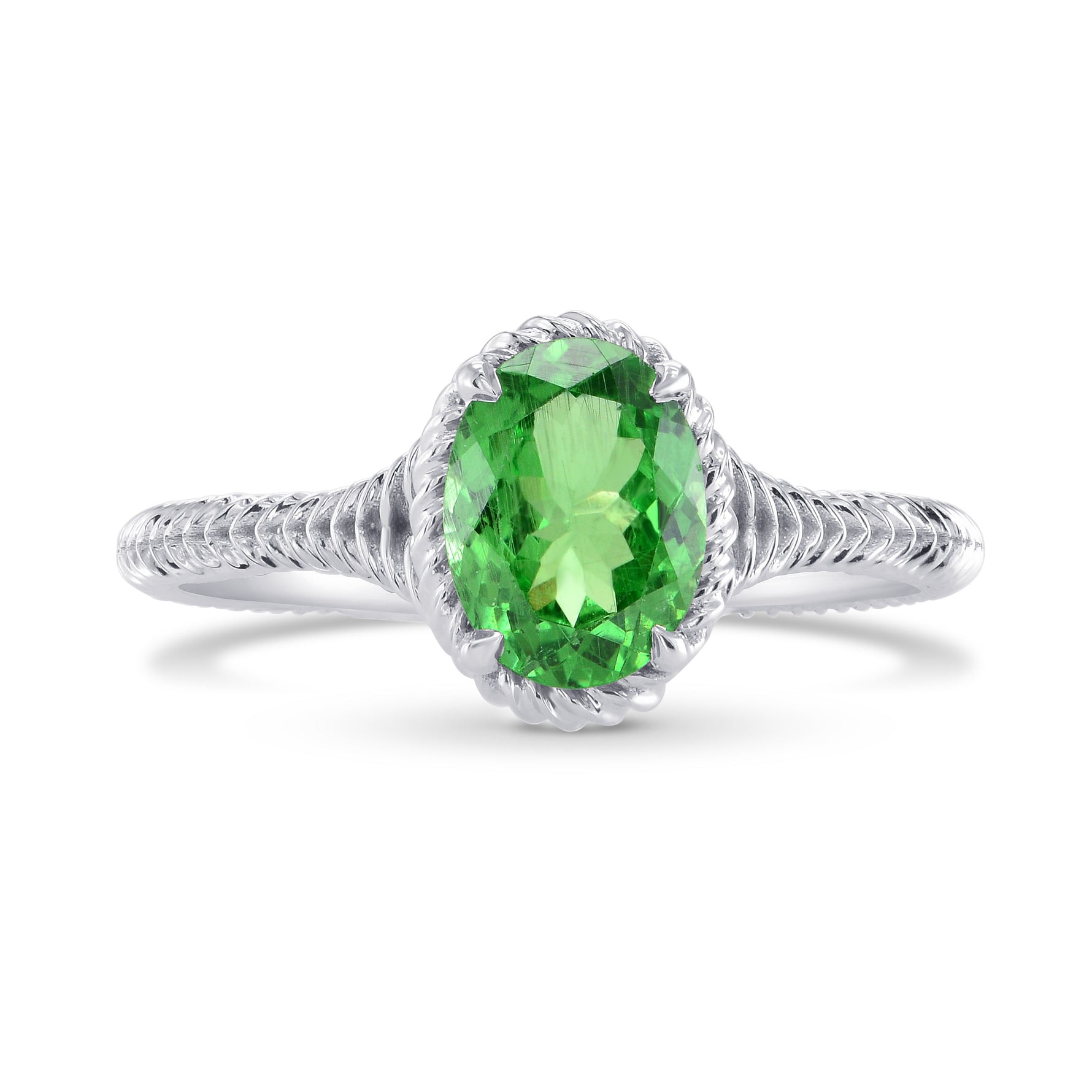 Green Tsavorite Solitaire Ring
