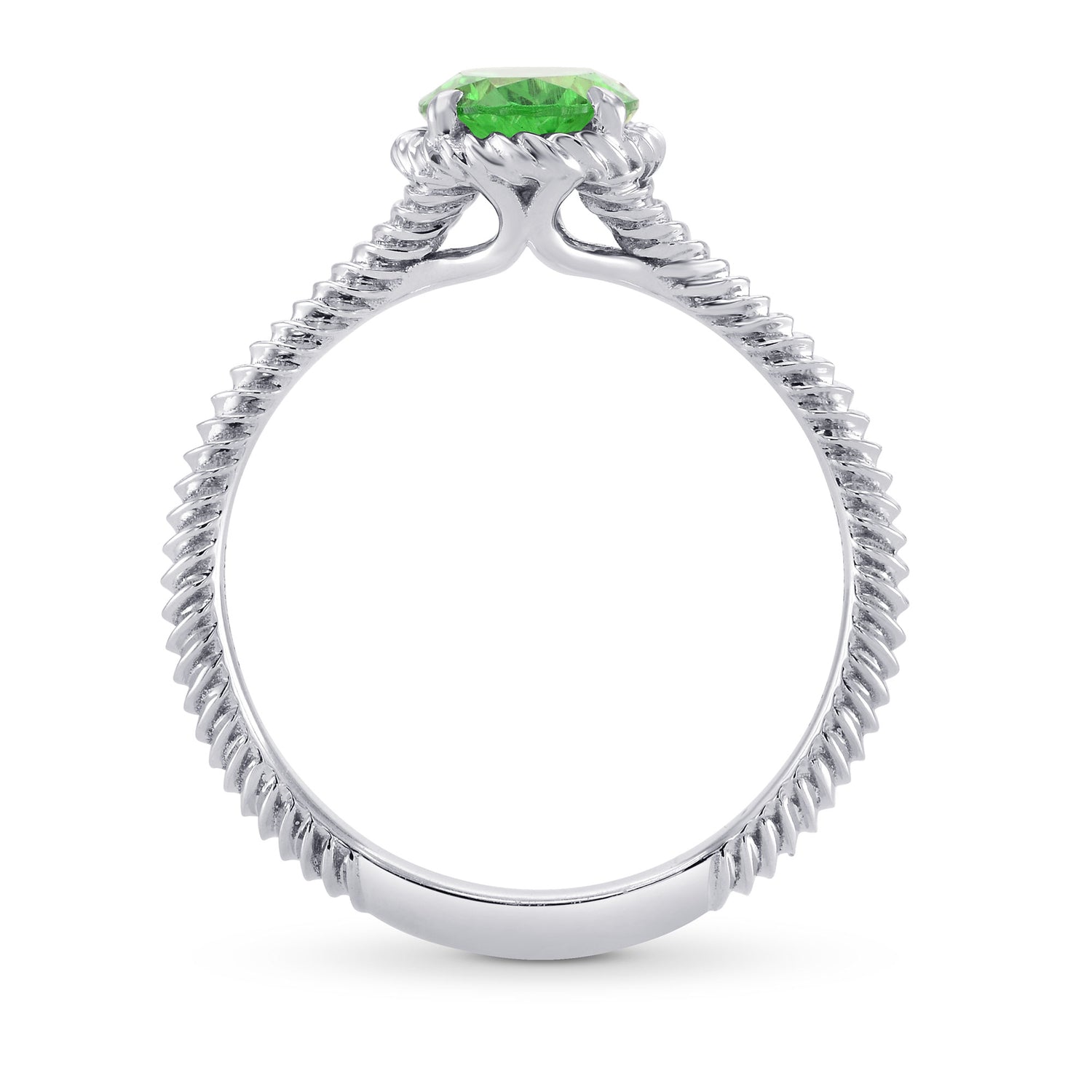 Green Tsavorite Solitaire Ring