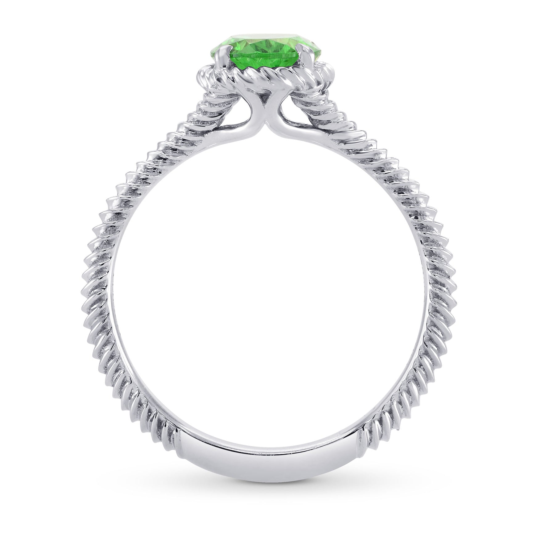 Green Tsavorite Solitaire Ring