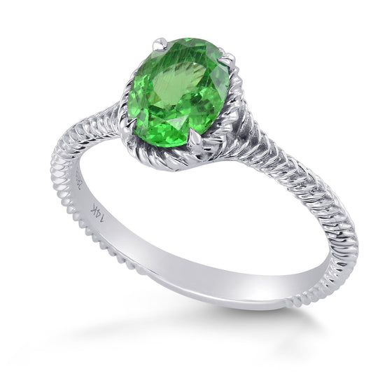 Green Tsavorite Solitaire Ring