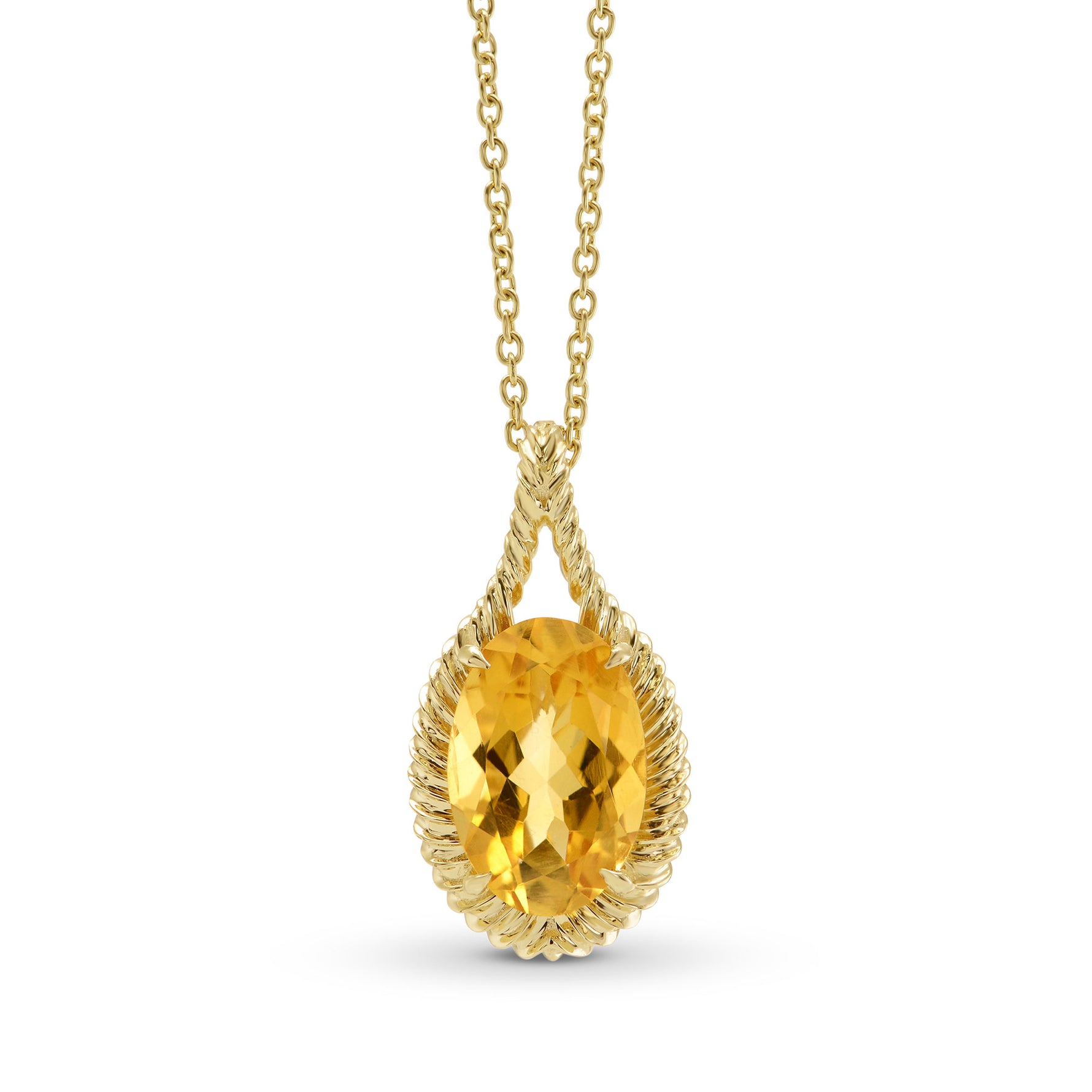 Orange Citrine Drop Pendant
