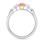 Fancy Intense Orangy Pink Radiant Diamond Ring