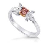 Fancy Intense Orangy Pink Radiant Diamond Ring