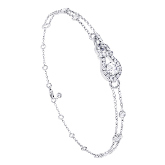 Round Brilliant Open Pave  Diamond Bracelet - 3