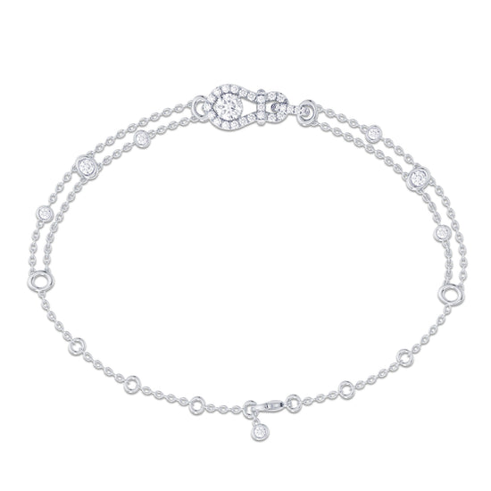 Round Brilliant Open Pave  Diamond Bracelet - 2