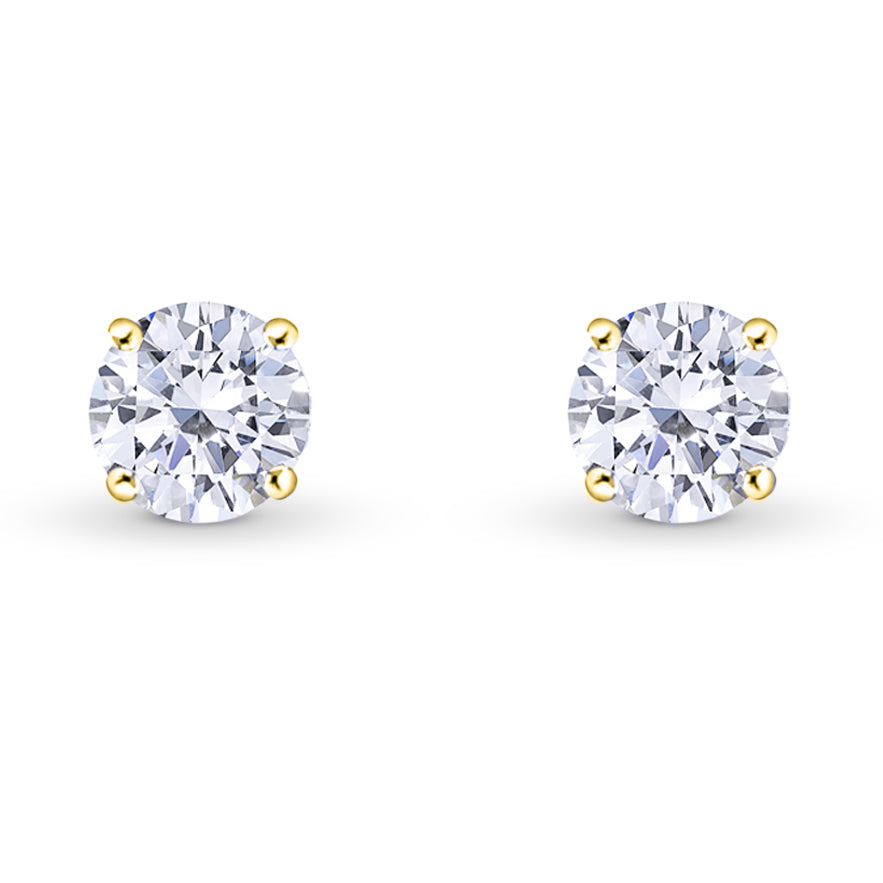 Round Brilliant Diamond Stud Earrings - 3