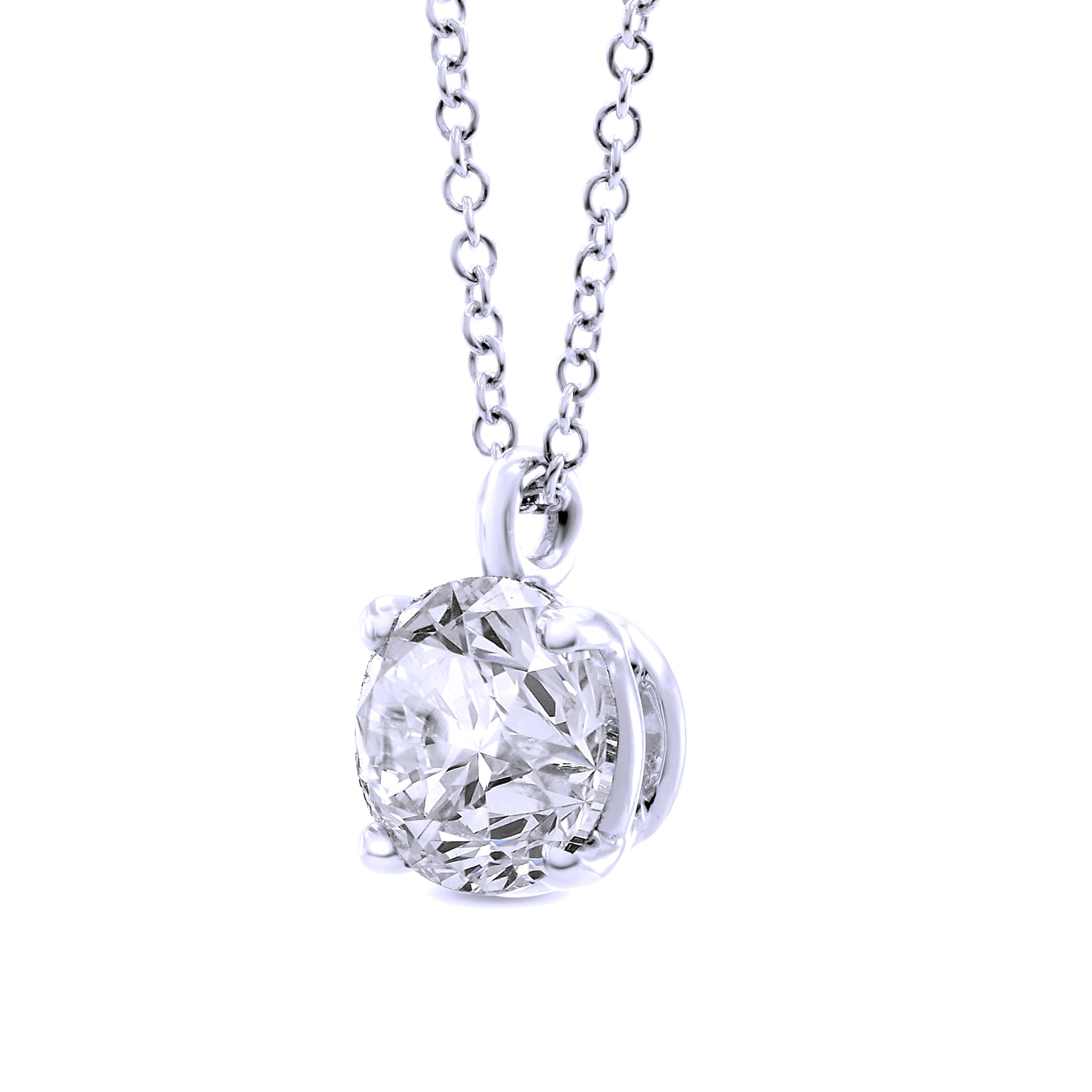 Round Solitaire Diamond Pendant - 2
