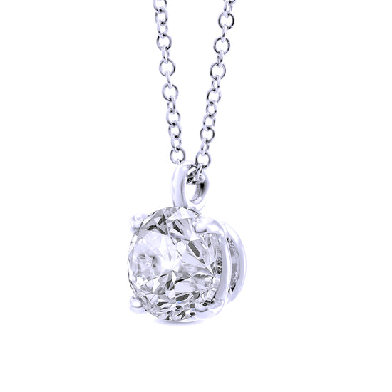 Round Solitaire Diamond Pendant - 2
