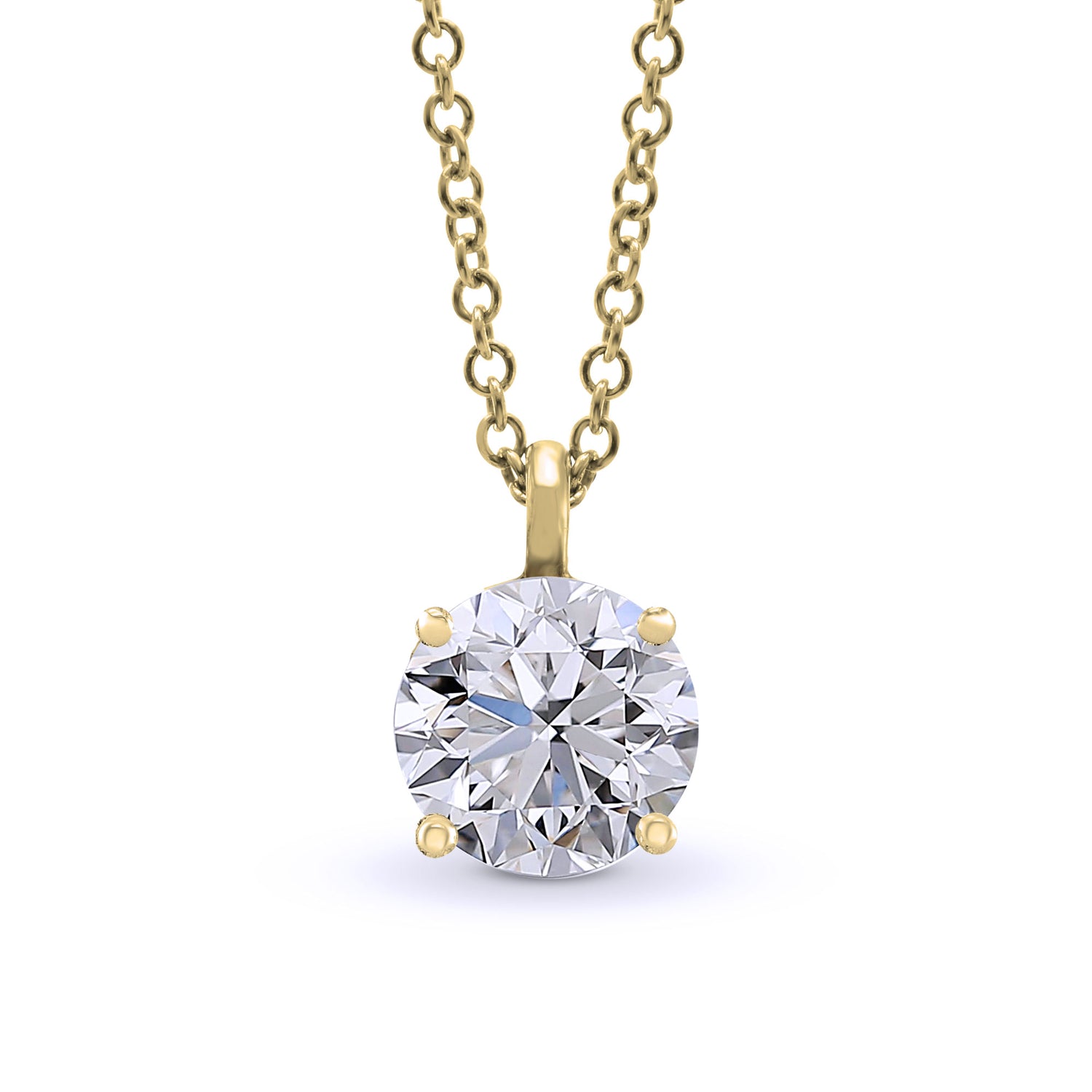 Round Solitaire Diamond Pendant - 3