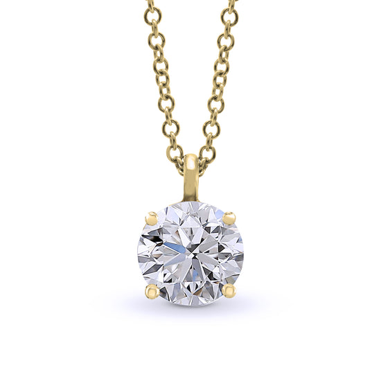 Round Solitaire Diamond Pendant - 3