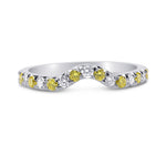 Contoured Yellow & White Diamond Half-Eternity Ring