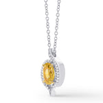 Fancy Deep Yellow Oval Diamond Pendant