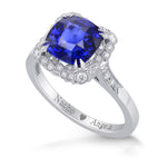 Cushion Sapphire & Diamond Ring